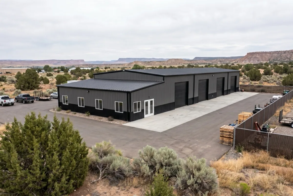 40x100x16 Large Auto Shop with Lean-To Office