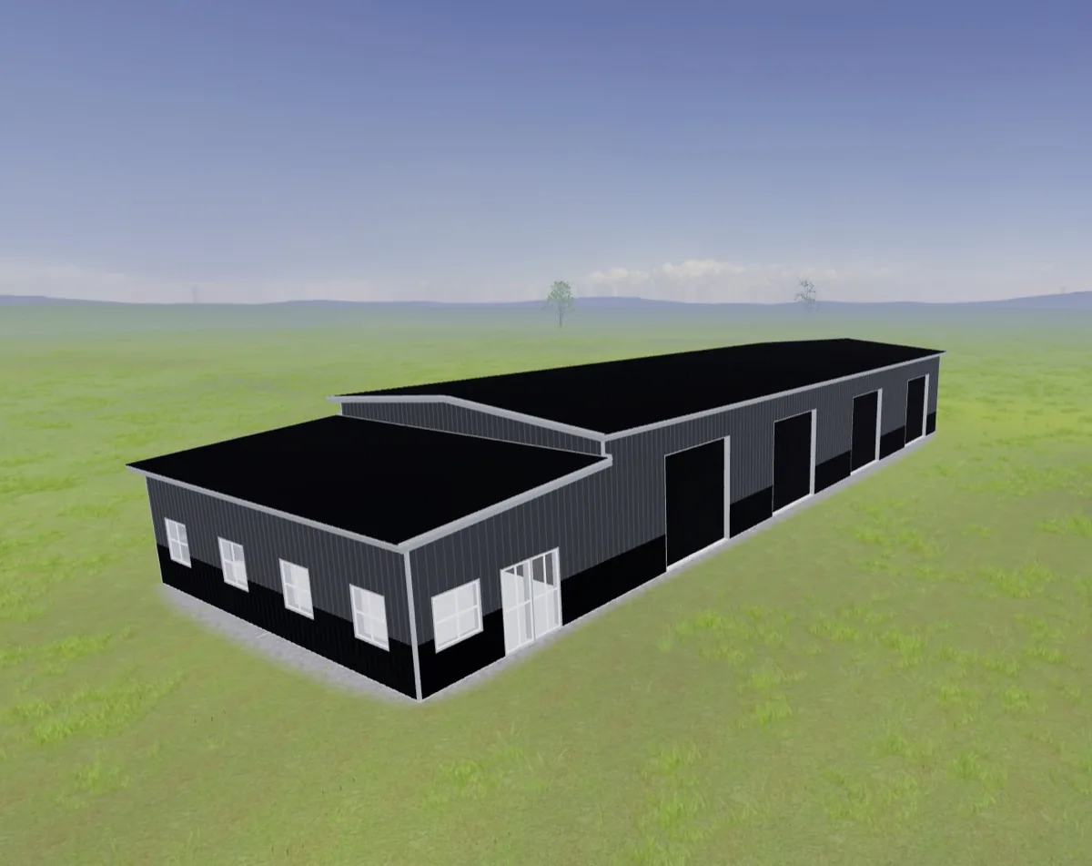 40x100x16 Large Auto Shop with Lean-To Office